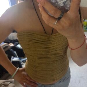 Gold Lurex Bustier Kay Unger